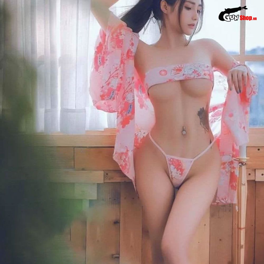Thời trang sexy cosplay Kimono Nhật Bản hoa anh đào KMN03