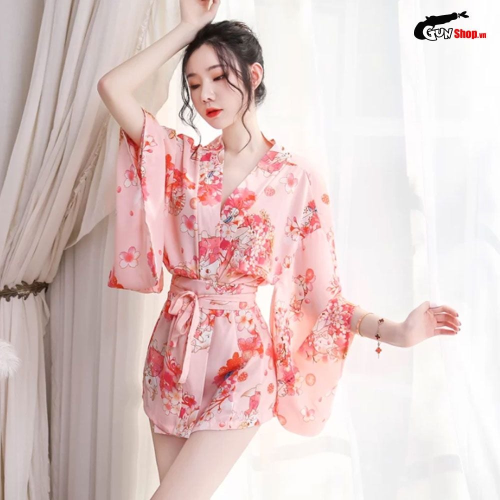 Thời trang sexy cosplay Kimono Nhật Bản hoa anh đào KMN03