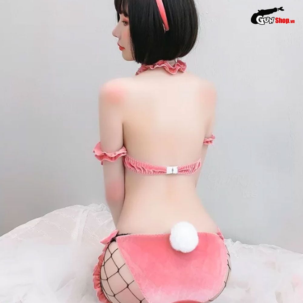 Thời trang sexy cosplay nàng mèo nơ hồng NM03