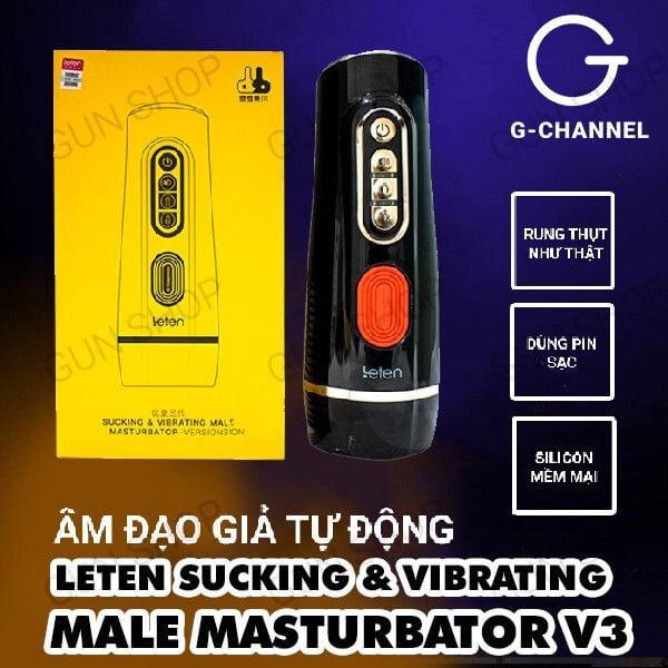 Âm đạo giả đa năng Leten Sucking & Vibrating Male Masturbator V3
