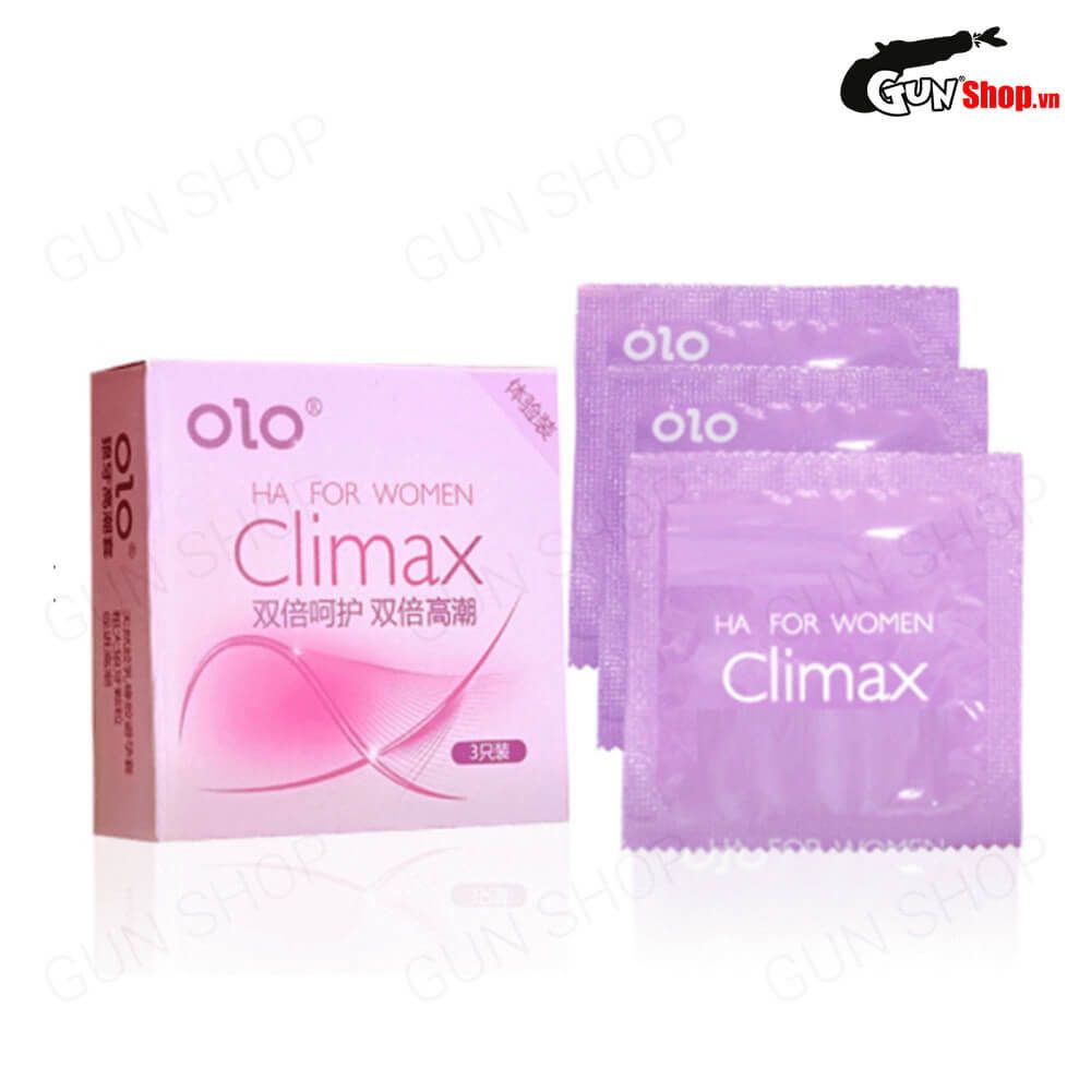 Bao cao su OLO 0.01 Climax Ha For Women - Siêu mỏng, dưỡng ẩm, gai li ti - Hộp 10 cái