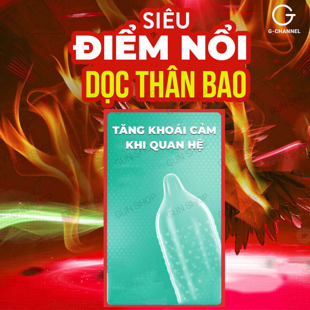 Bao cao su Muaisi Hot - Siêu điểm nổi, nóng ấm - Hộp 10 cái