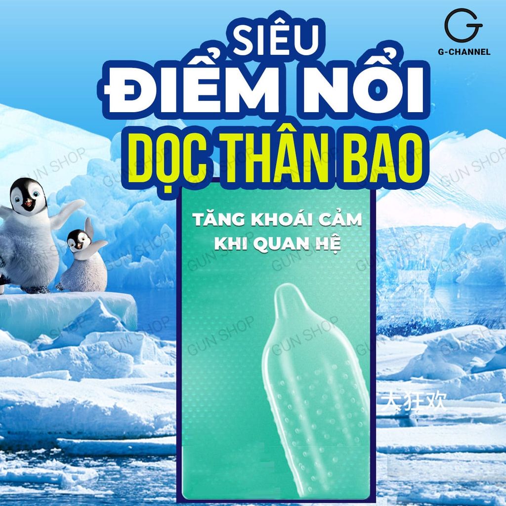 Bao cao su Muaisi Cool - Siêu điểm nổi, mát lạnh - Hộp 10 cái