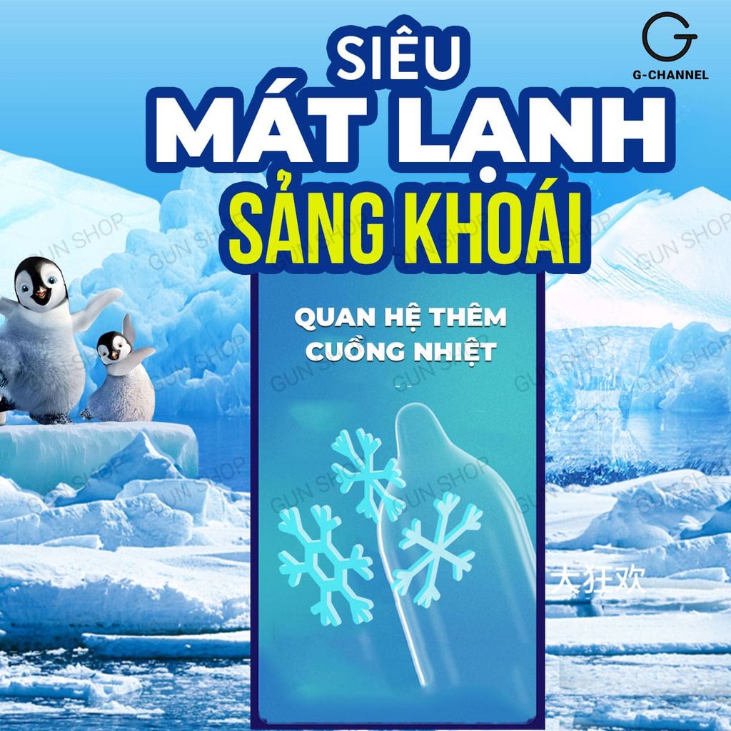 Bao cao su Muaisi Cool - Siêu điểm nổi, mát lạnh - Hộp 10 cái