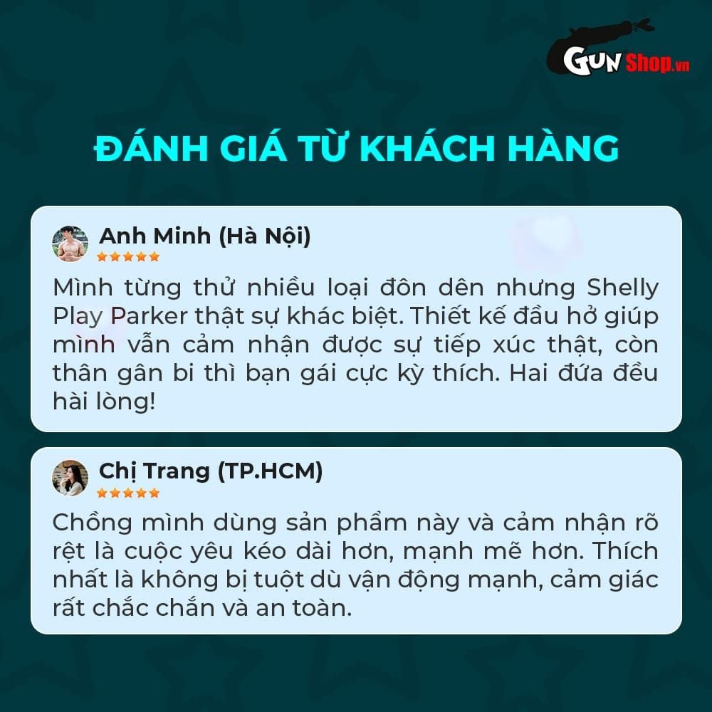 Bao cao su đôn dên Shelly Play Parker hở quy đầu