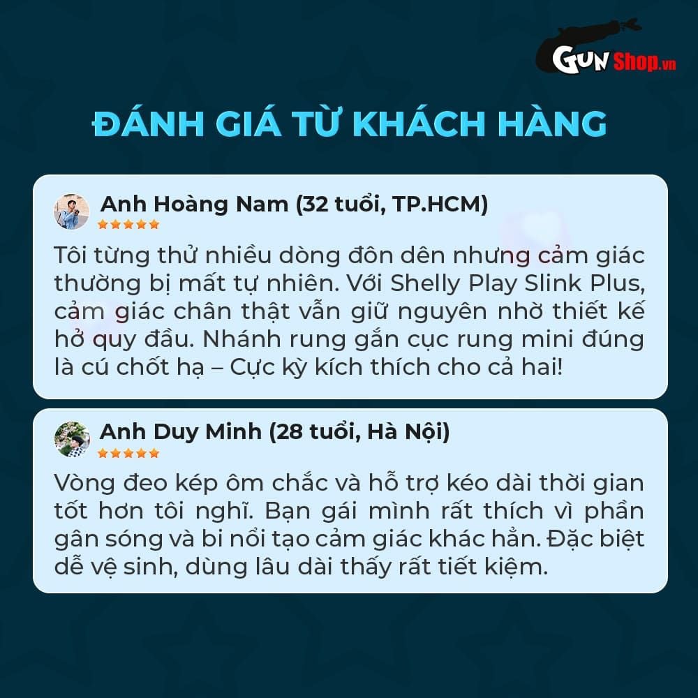 Bao cao su đôn dên Shelly Play Slink Plus hở quy đầu