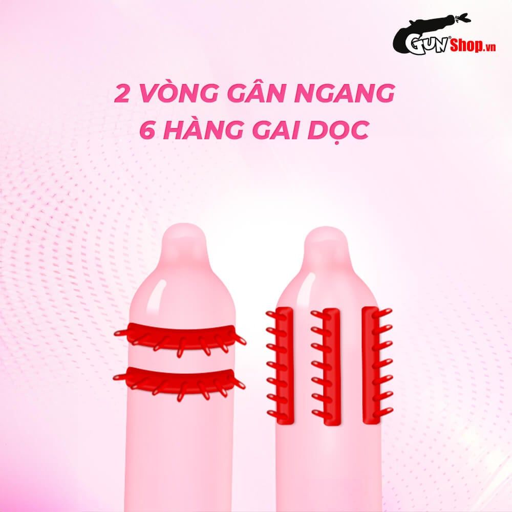 Bao cao su Gold - Gai và gân - Hộp 2 cái (Giao ngẫu nhiên)