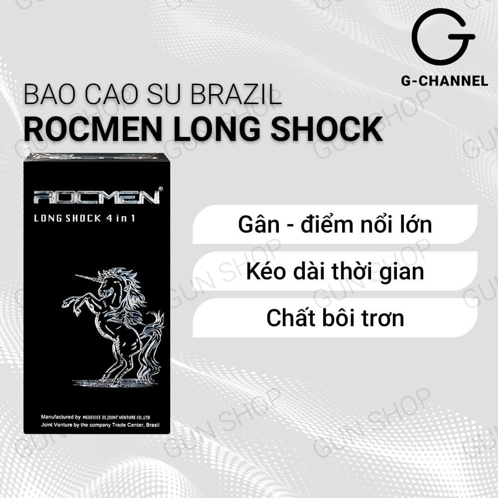 Bao cao su  Rocmen Long Shock - Kéo dài thời gian - Hộp 12 cái