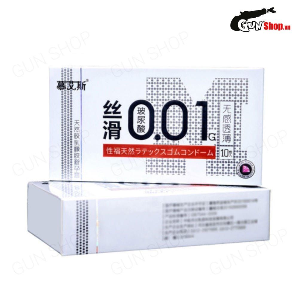 Bao cao su Muaisi 0.01 Trắng - Siêu mỏng 0.01mm - Hộp 10 cái