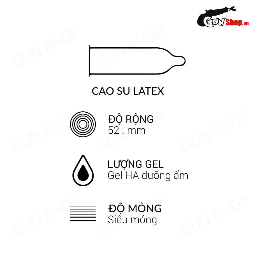 Bao cao su Muaisi 0.03 Ultrathin Trắng - Siêu mỏng, siêu mềm - Hộp 12 cái