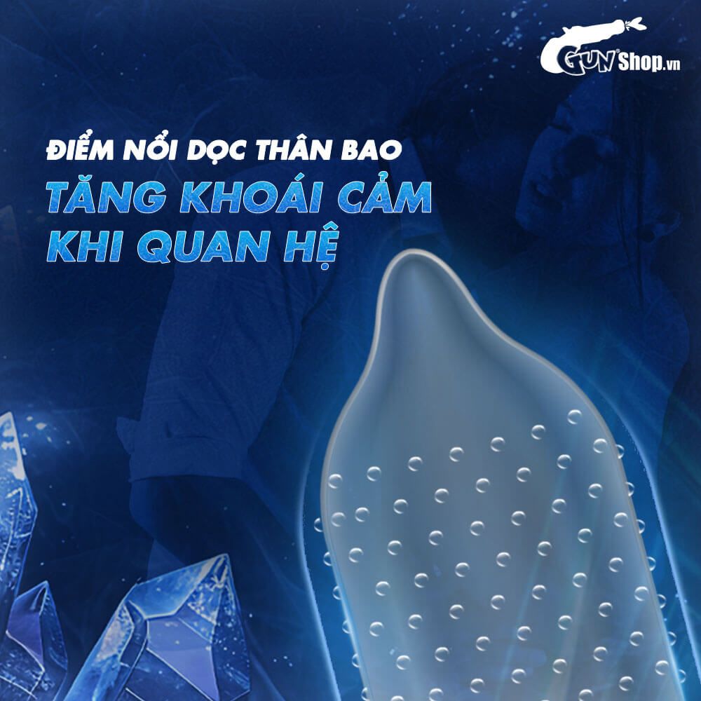 Bao cao su Muaisi Cool - Siêu điểm nổi, mát lạnh - Hộp 10 cái