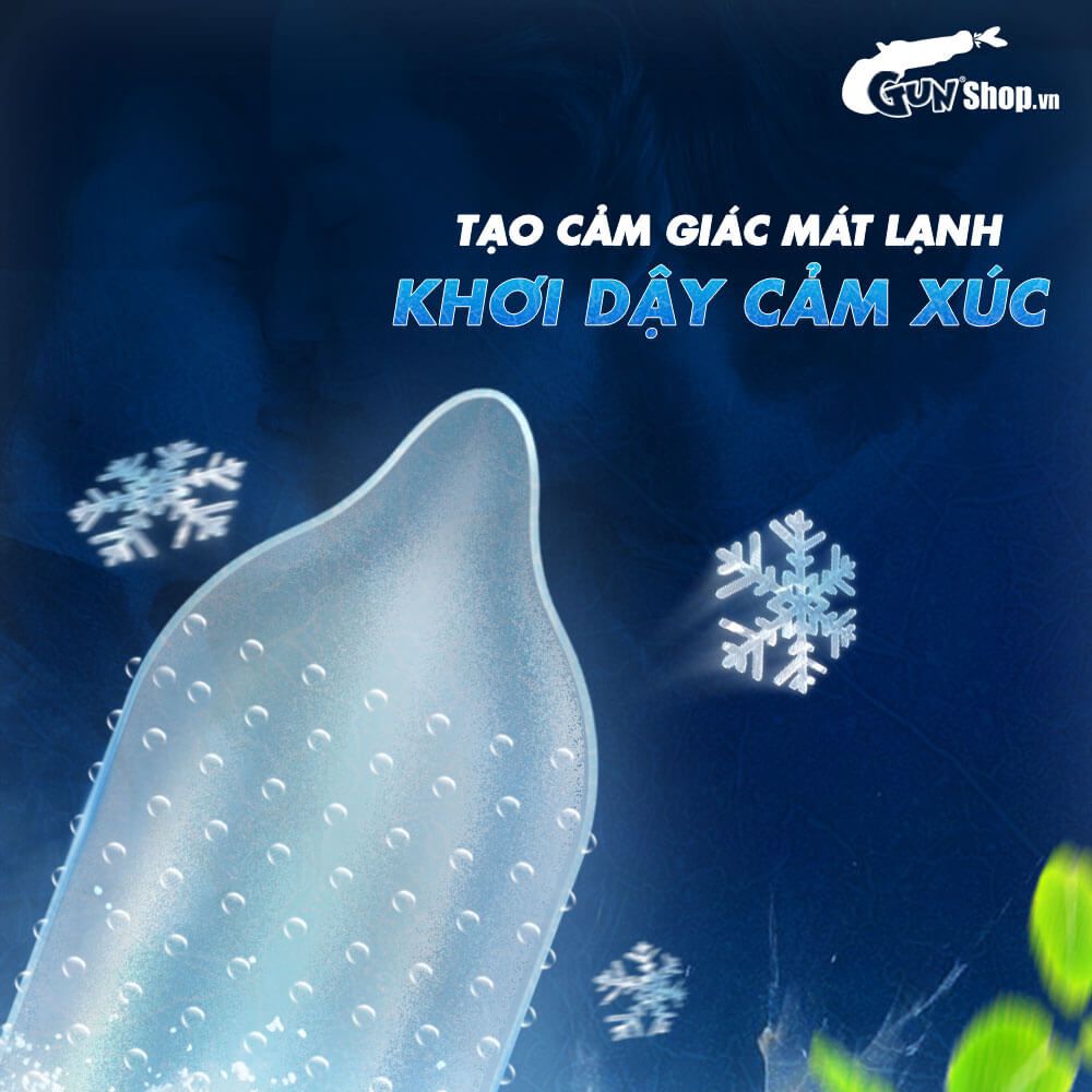 Bao cao su Muaisi Cool - Siêu điểm nổi, mát lạnh - Hộp 10 cái