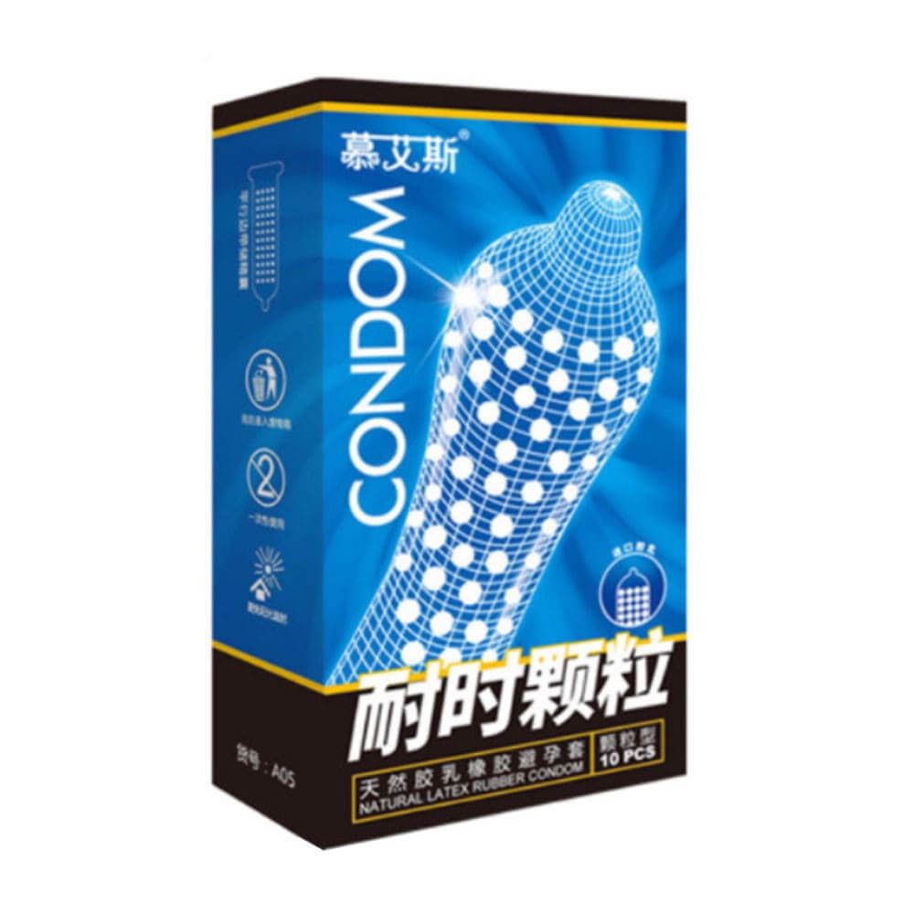 Bao cao su Muaisi Xanh Dương - Nhiều gel, gai li ti - Hộp 10 cái