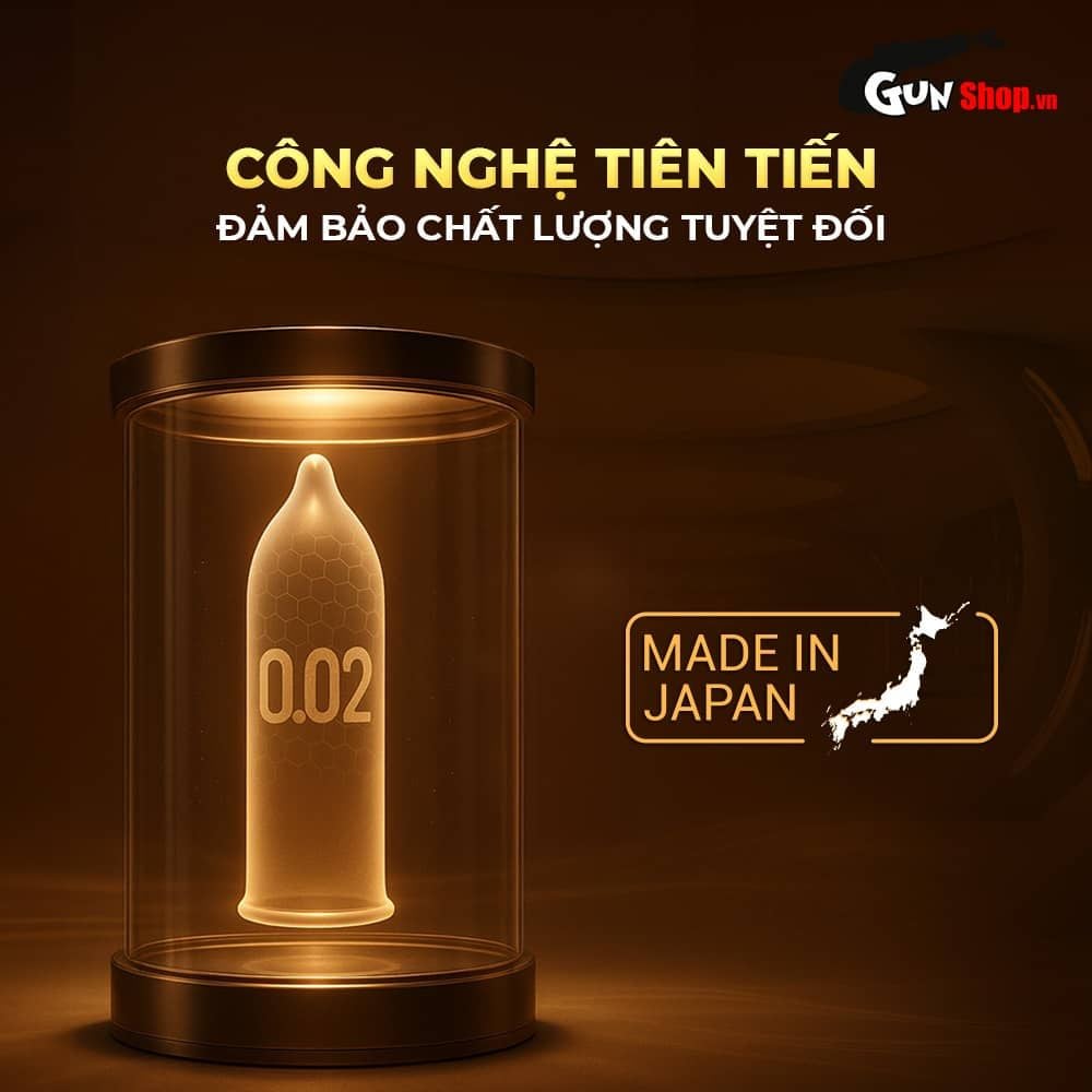 Bao cao su Okamoto 0.02 Hydro PU - Siêu mỏng, truyền nhiệt nhanh - Hộp 3 cái
