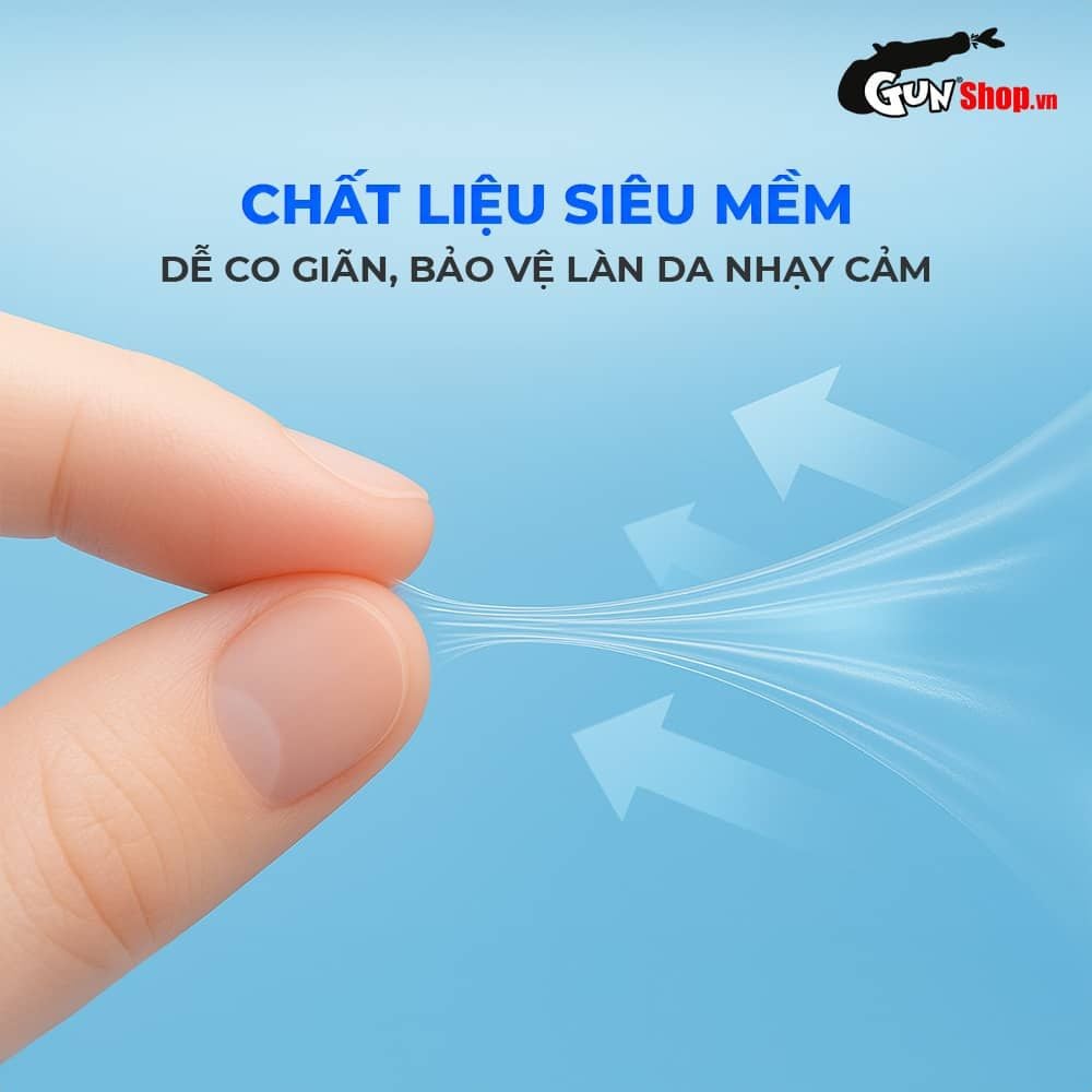 Bao cao su Okamoto 0.03 Cool - Siêu mỏng, mát lạnh, láng mịn - Hộp 3 cái
