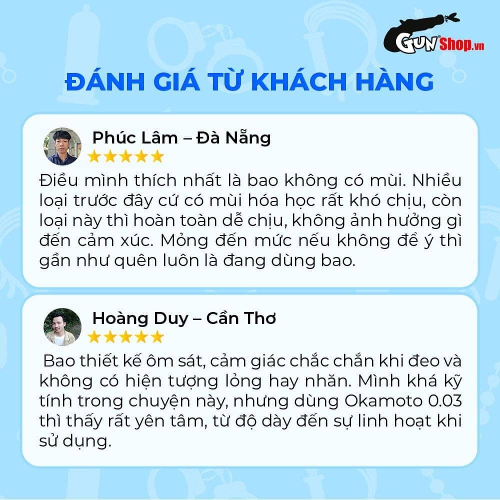 Bao cao su Okamoto 0.03 Platinum - Siêu mỏng, không mùi - Hộp 3 cái