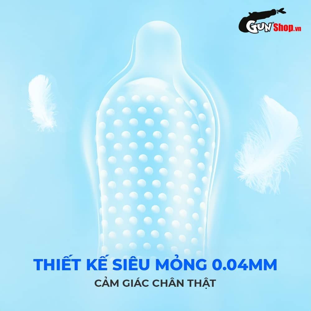 Bao cao su Okamoto Dot De Cool - Gai lạnh, kéo dài thời gian - Hộp 10 cái