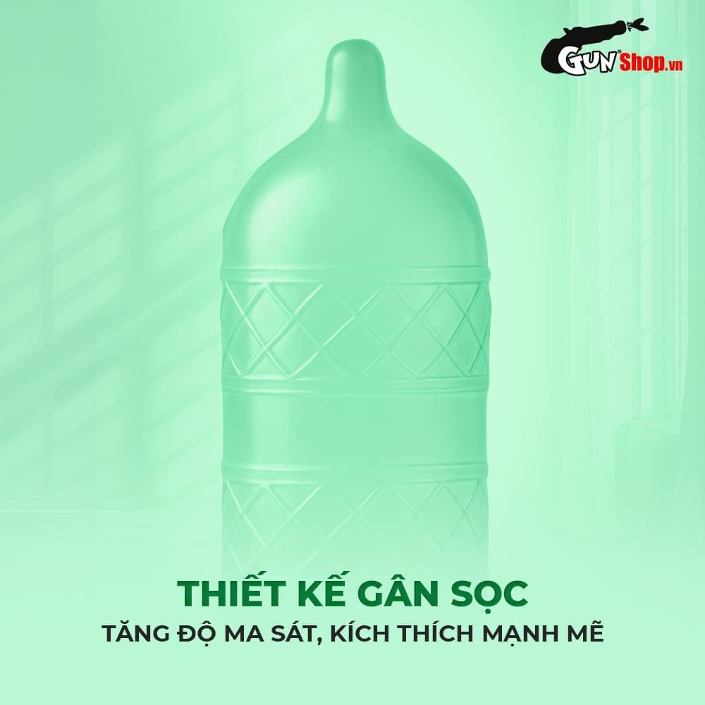 Bao cao su Okamoto Harmony - Gân sọc, siêu mỏng - Hộp 10 cái