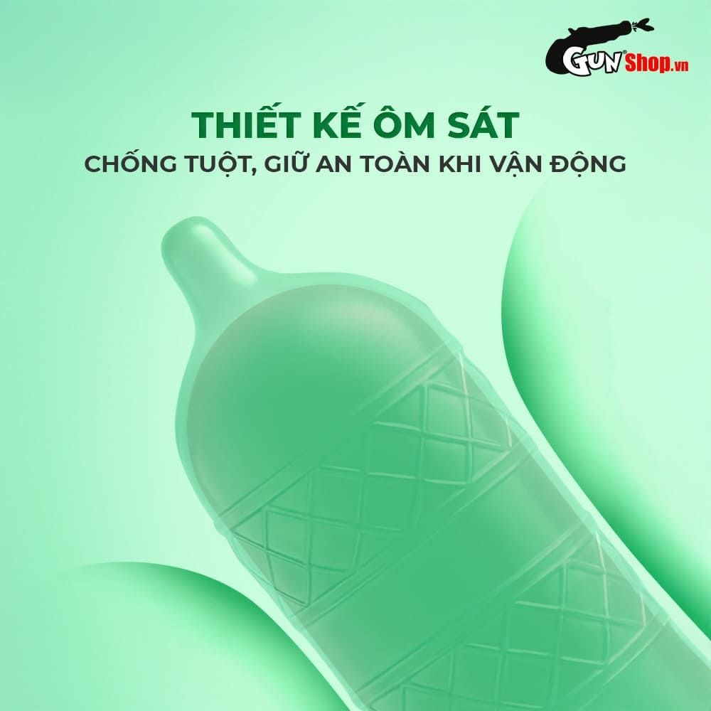 Bao cao su Okamoto Harmony - Gân sọc, siêu mỏng - Hộp 10 cái