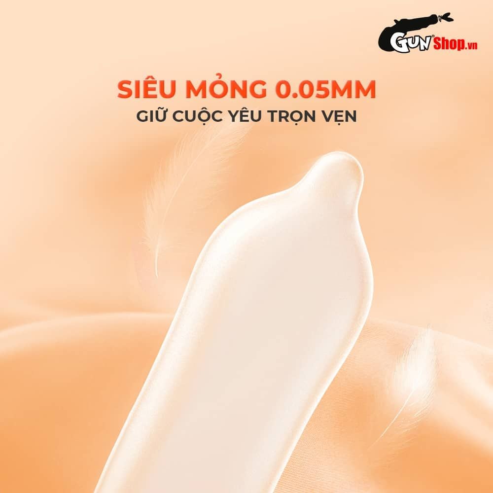 Bao cao su Okamoto Skinless Skin Orange Super Lubricative - Hương cam - Hộp 10 cái