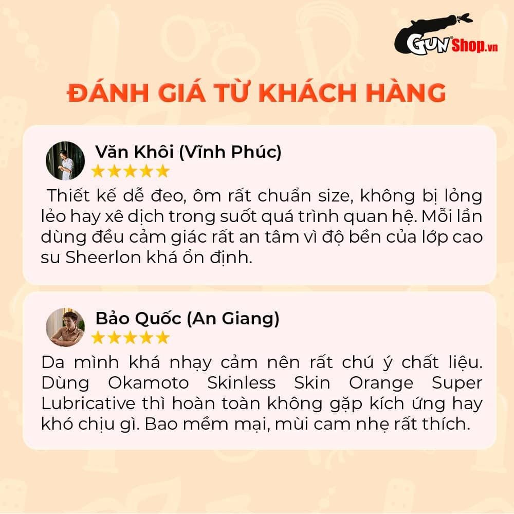 Bao cao su Okamoto Skinless Skin Orange Super Lubricative - Hương cam - Hộp 10 cái