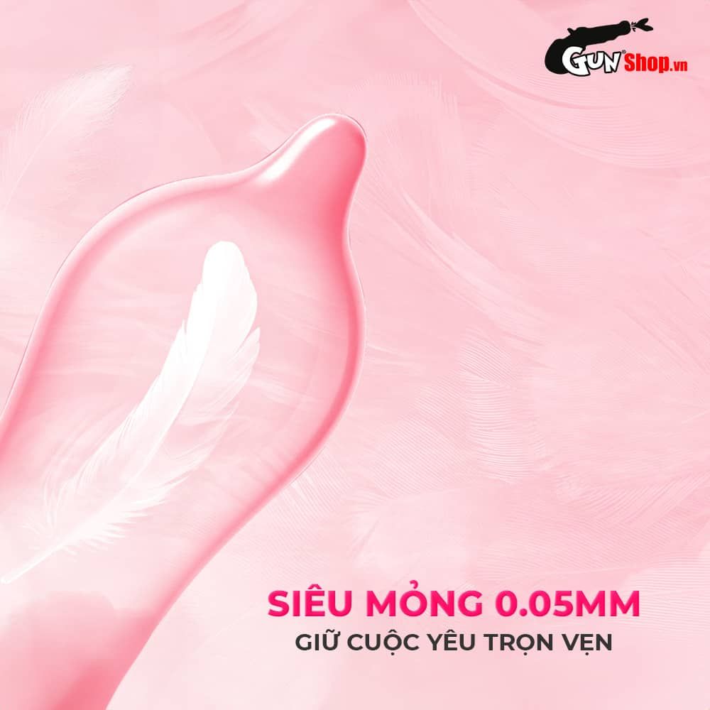 Bao cao su Okamoto Skinless Skin Strawberry - Hương dâu, mềm mại - Hộp 10 cái