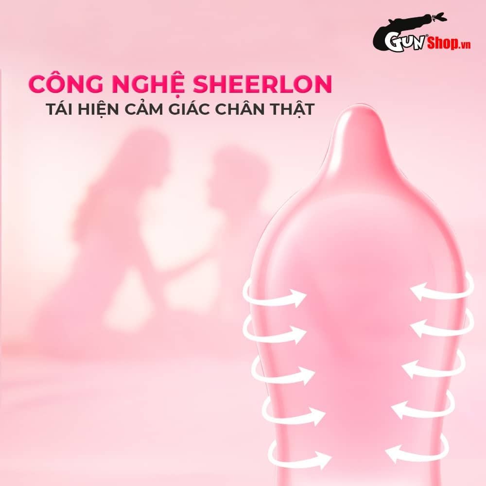 Bao cao su Okamoto Skinless Skin Strawberry - Hương dâu, mềm mại - Hộp 10 cái