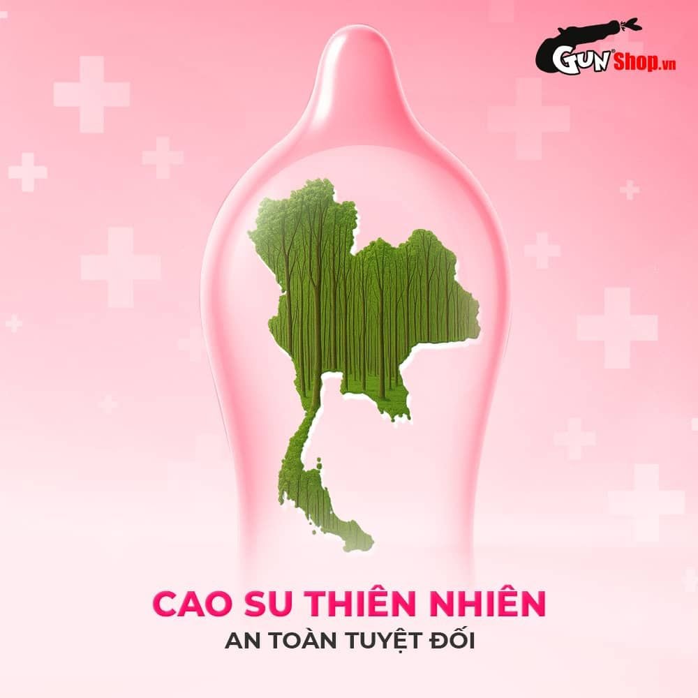 Bao cao su Okamoto Skinless Skin Strawberry - Hương dâu, mềm mại - Hộp 10 cái
