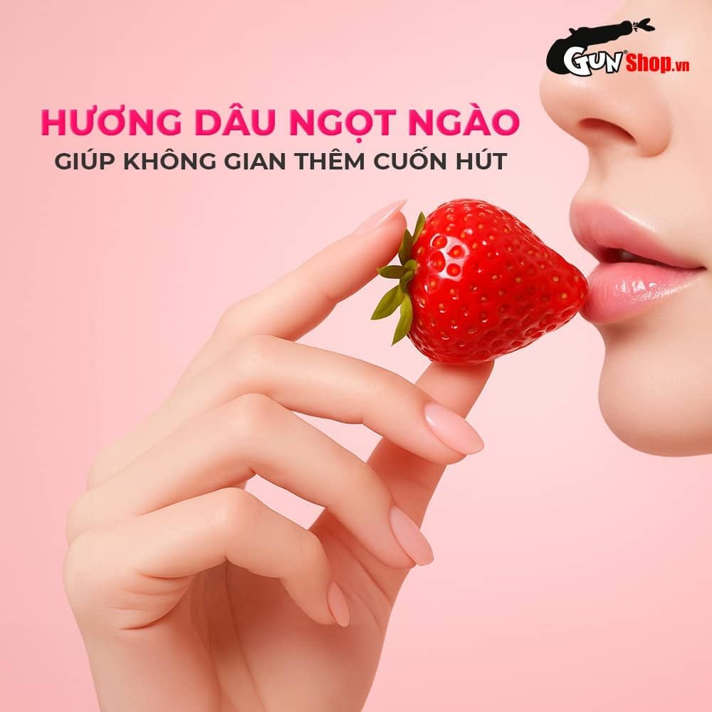 Bao cao su Okamoto Skinless Skin Strawberry - Hương dâu, mềm mại - Hộp 10 cái