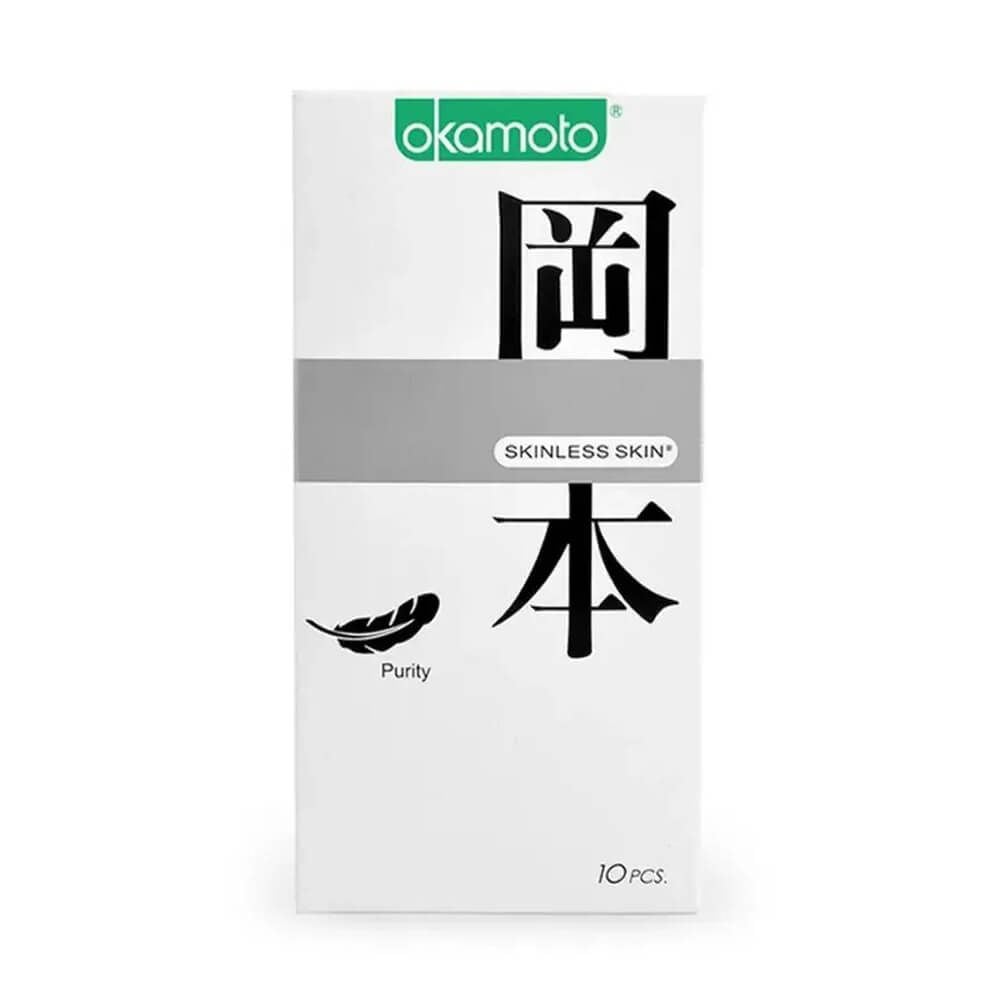 Bao cao su Okamoto Skinless Skin Purity - Không mùi, tinh khiết, mềm mại - Hộp 10 cái