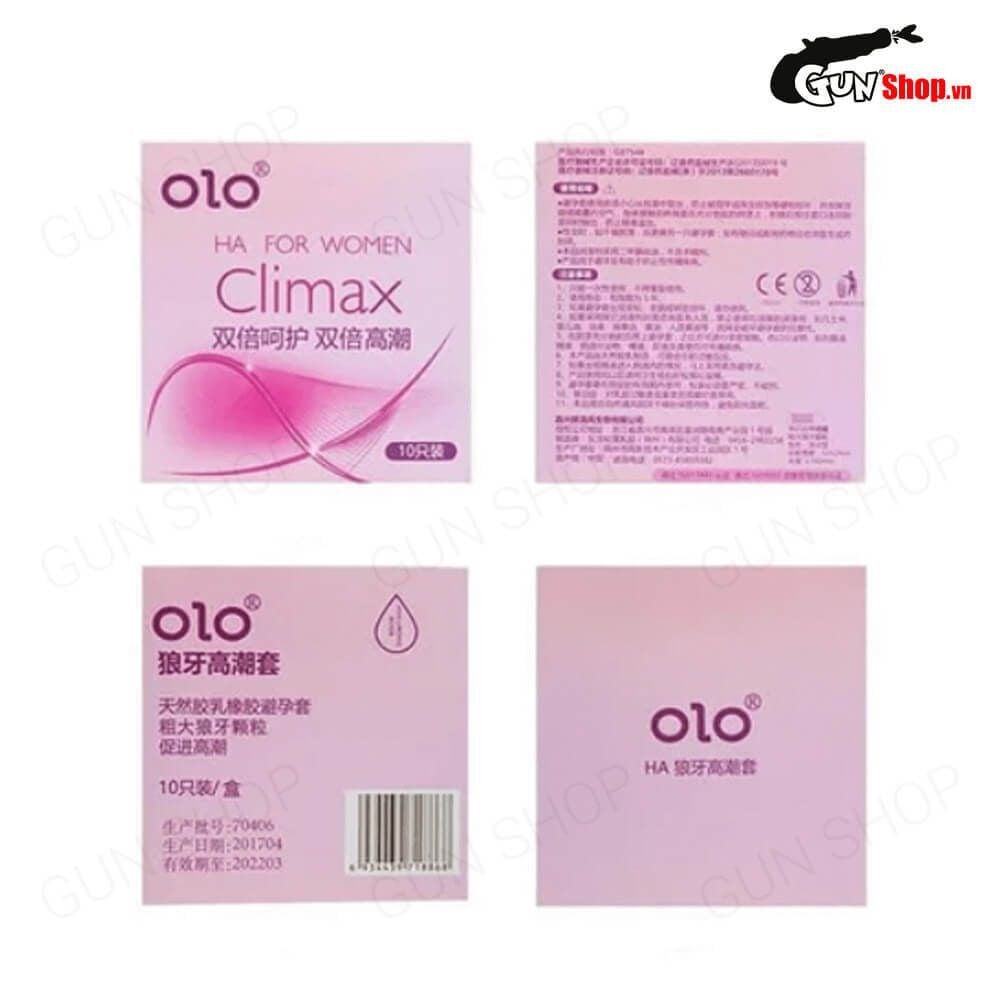 Bao cao su OLO 0.01 Climax Ha For Women - Siêu mỏng, dưỡng ẩm, gai li ti - Hộp 10 cái