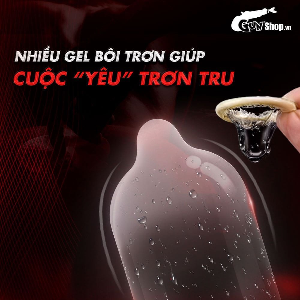 Bao cao su OLO 0.01 Đỏ đen - Siêu mỏng, nóng ấm -  Hộp 10 cái