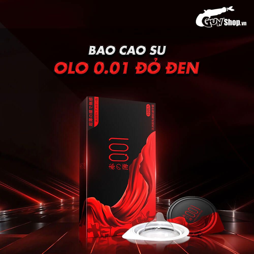 Bao cao su OLO 0.01 Đỏ đen - Siêu mỏng, nóng ấm -  Hộp 10 cái
