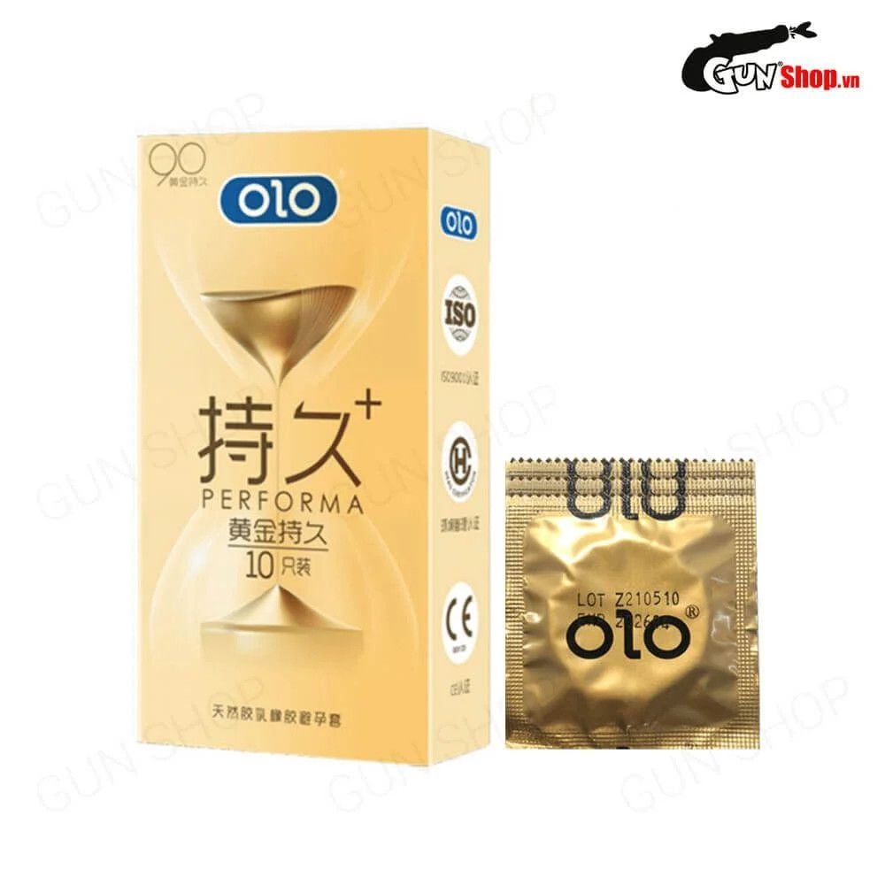 Bao cao su OLO 0.01 Đồng Hồ Vàng - Kéo dài thời gian - Hộp 10 cái