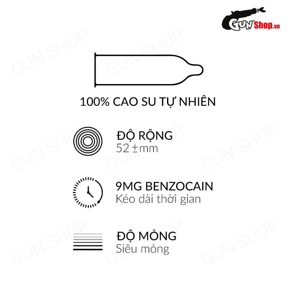 Bao cao su OLO 0.01 Gold - Siêu mỏng, kéo dài thời gian - Hộp 10 cái