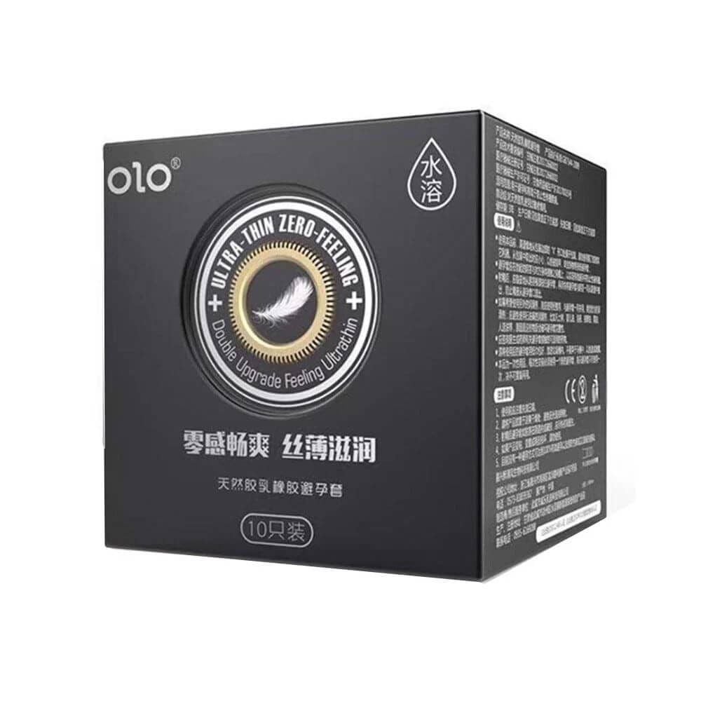 Bao cao su OLO 0.01 Ultrathin Zero Feeling - Siêu mỏng, gai, hương vani - Hộp 10 cái