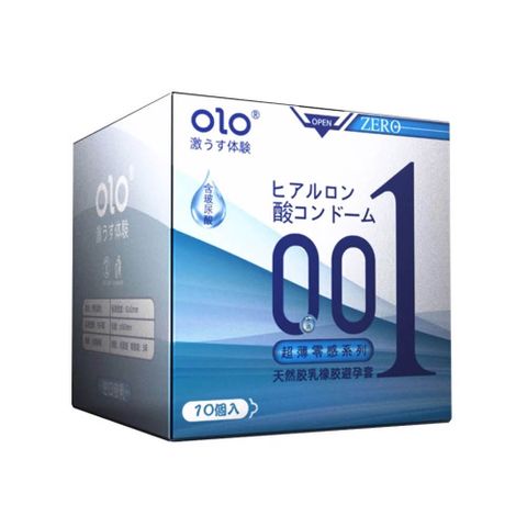 Bao cao su OLO 0.01 Zero Blue - Siêu mỏng, nhiều gel - Hộp 10 cái