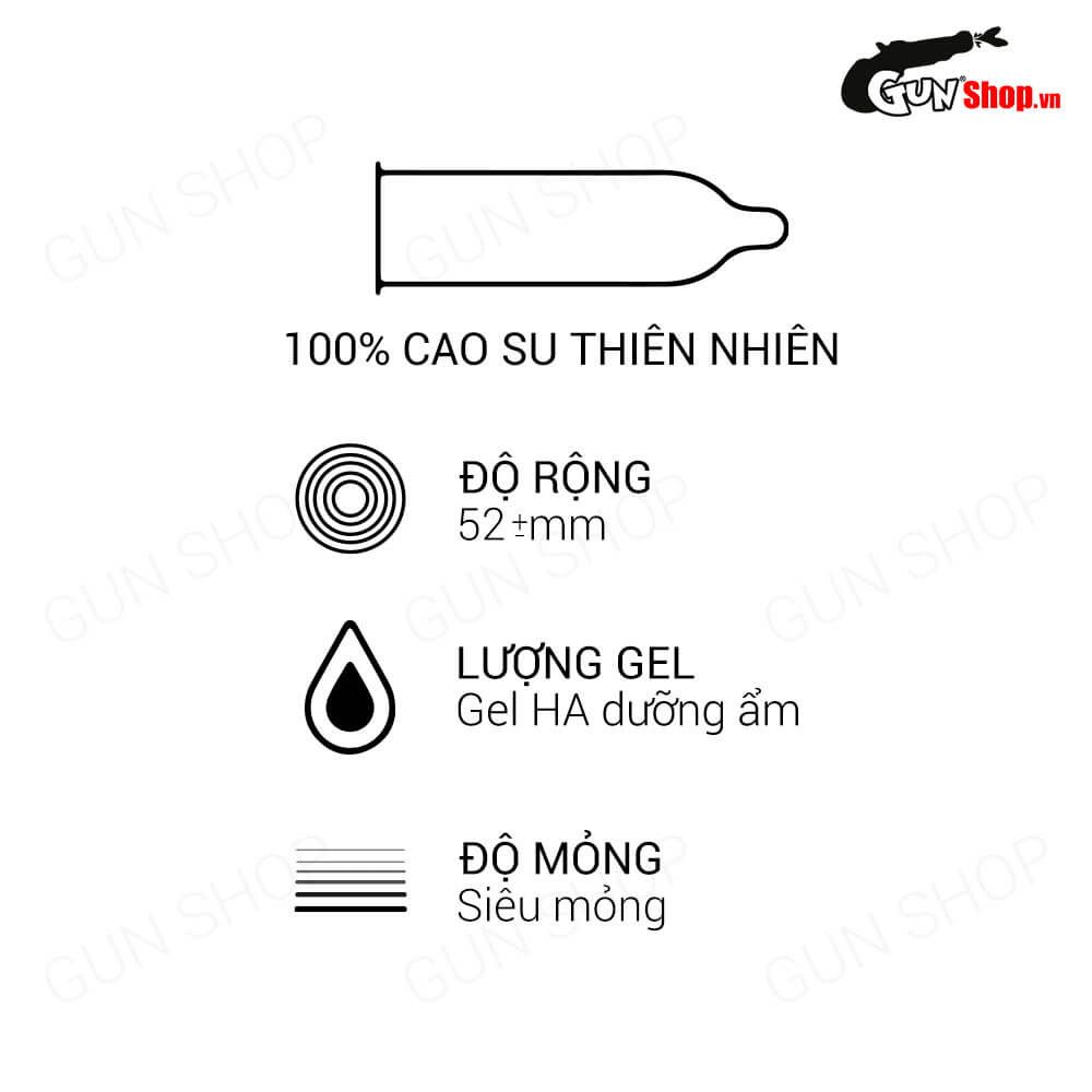 Bao cao su OLO 0.01 Zero Ha For Man - Siêu mỏng, nhiều gel bôi trơn - Hộp 10 cái