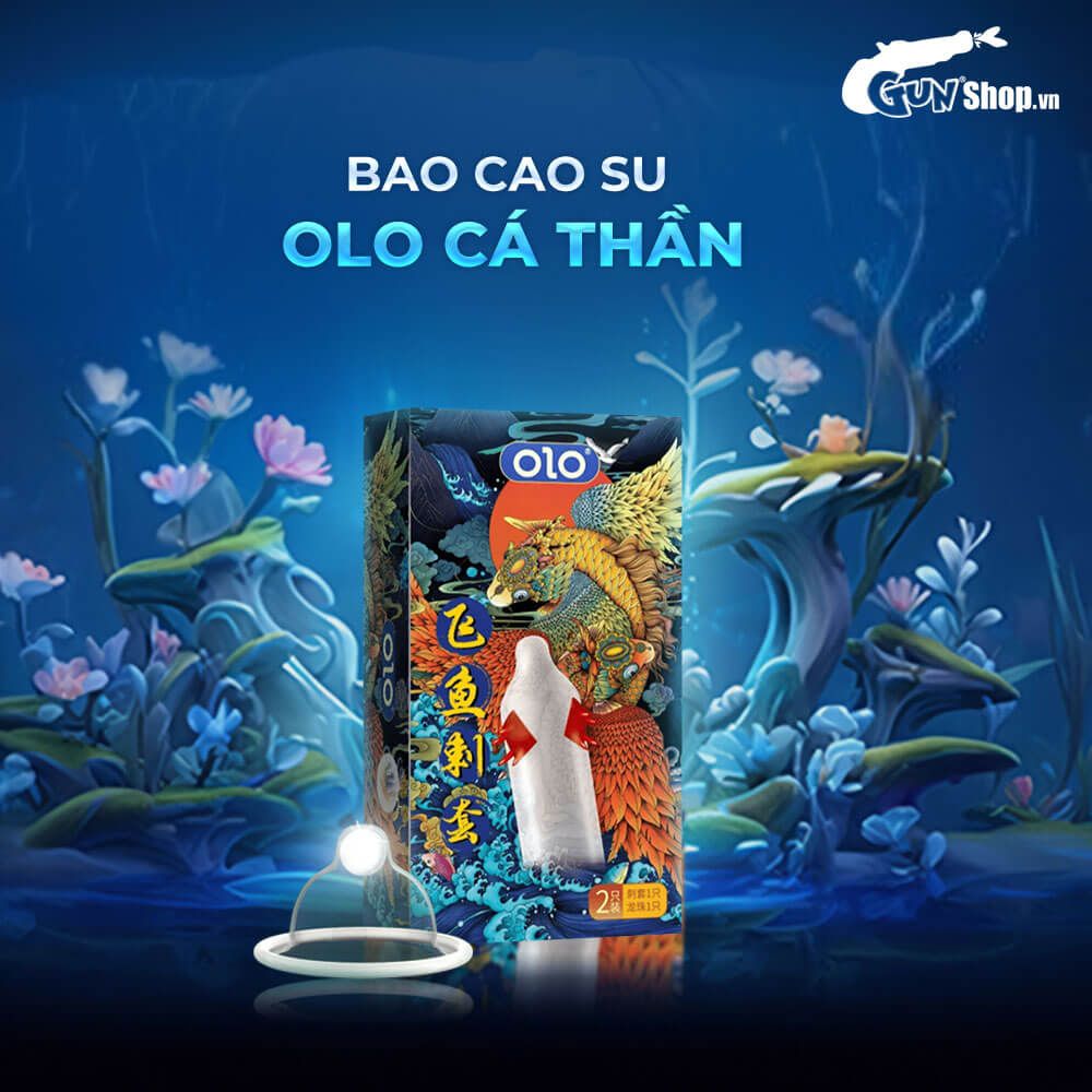 Bao cao su OLO Cá thần - Gai cạnh - Hộp 1 cái + 1 bi silicon