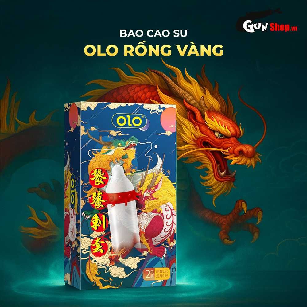 Bao cao su OLO Rồng vàng - Gai bi vòng - Hộp 1 cái + 1 bi silicon