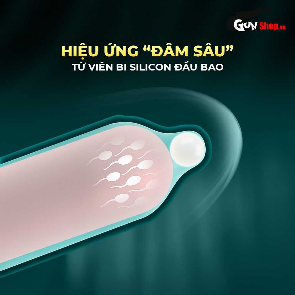 Bao cao su OLO Rồng vàng - Gai bi vòng - Hộp 1 cái + 1 bi silicon