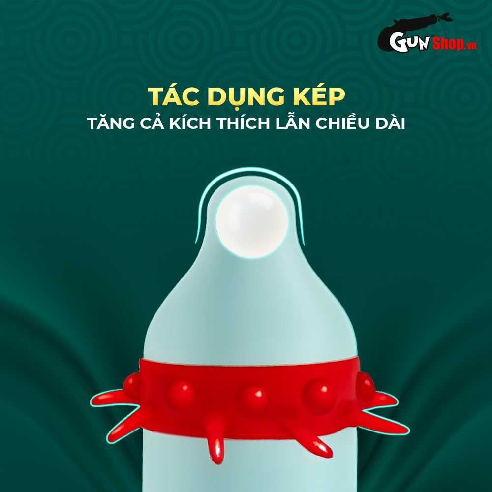 Bao cao su OLO Rồng vàng - Gai bi vòng - Hộp 1 cái + 1 bi silicon