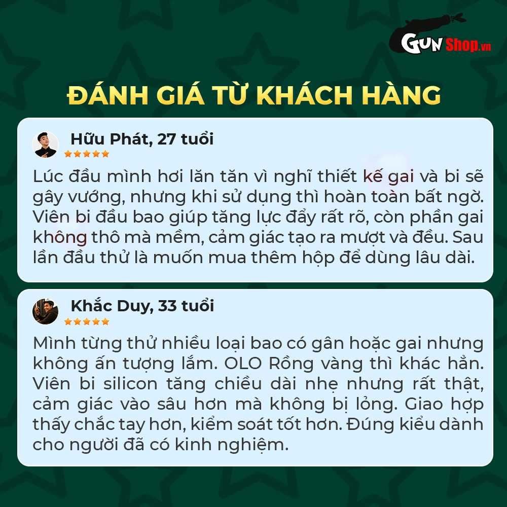 Bao cao su OLO Rồng vàng - Gai bi vòng - Hộp 1 cái + 1 bi silicon