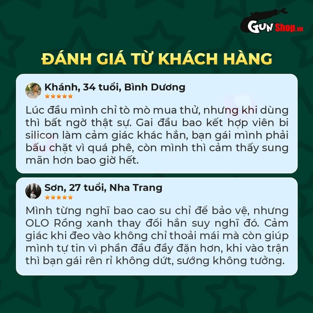 Bao cao su OLO Rồng xanh - Gai chùm đầu - Hộp 1 cái + 1 bi silicon