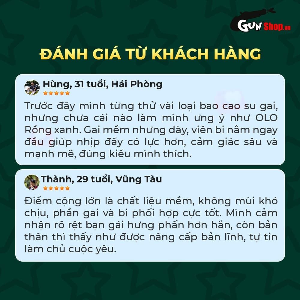 Bao cao su OLO Rồng xanh - Gai chùm đầu - Hộp 1 cái + 1 bi silicon