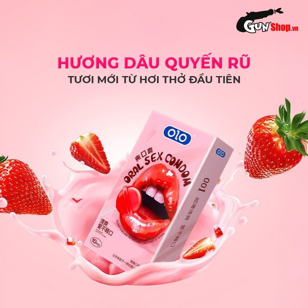 Bao cao su quan hệ miệng OLO Oral Sex - Siêu mỏng - Hộp 10 cái