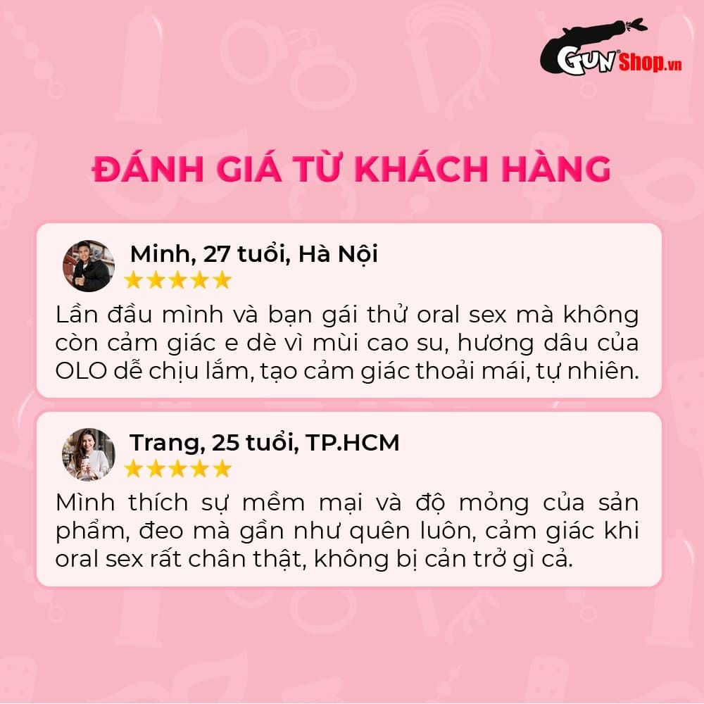 Bao cao su quan hệ miệng OLO Oral Sex - Siêu mỏng - Hộp 10 cái
