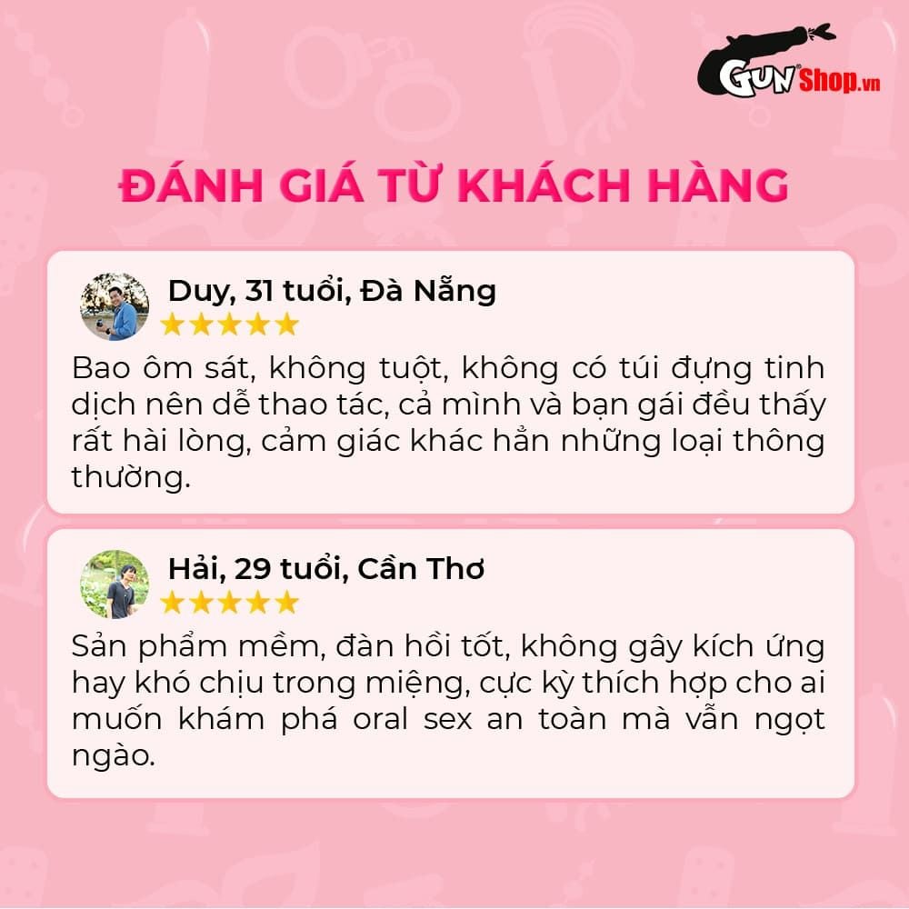 Bao cao su quan hệ miệng OLO Oral Sex - Siêu mỏng - Hộp 10 cái