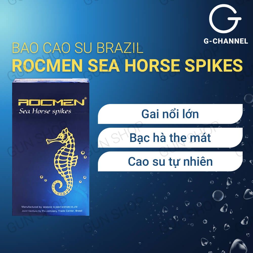 Bao cao su Rocmen Sea Horse Spikes - Kéo dài thời gian - Hộp 10 cái