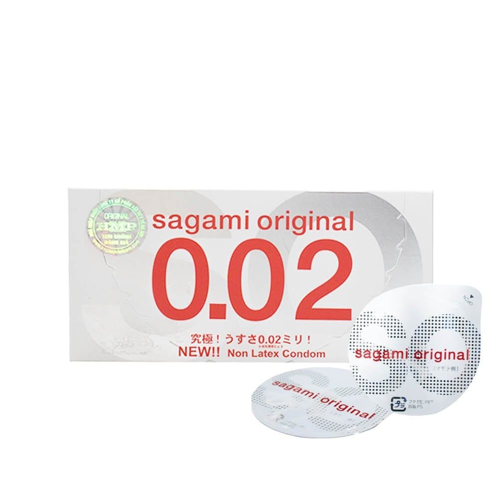Bao cao su Sagami 0,02 - Siêu mỏng 0.02mm - Hộp 2 cái